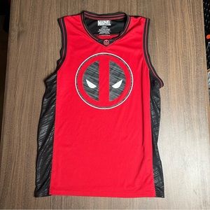 Marvel Deadpool 91 Mens Sleeveless Jersey Basketball Size large 42/44 Red Black